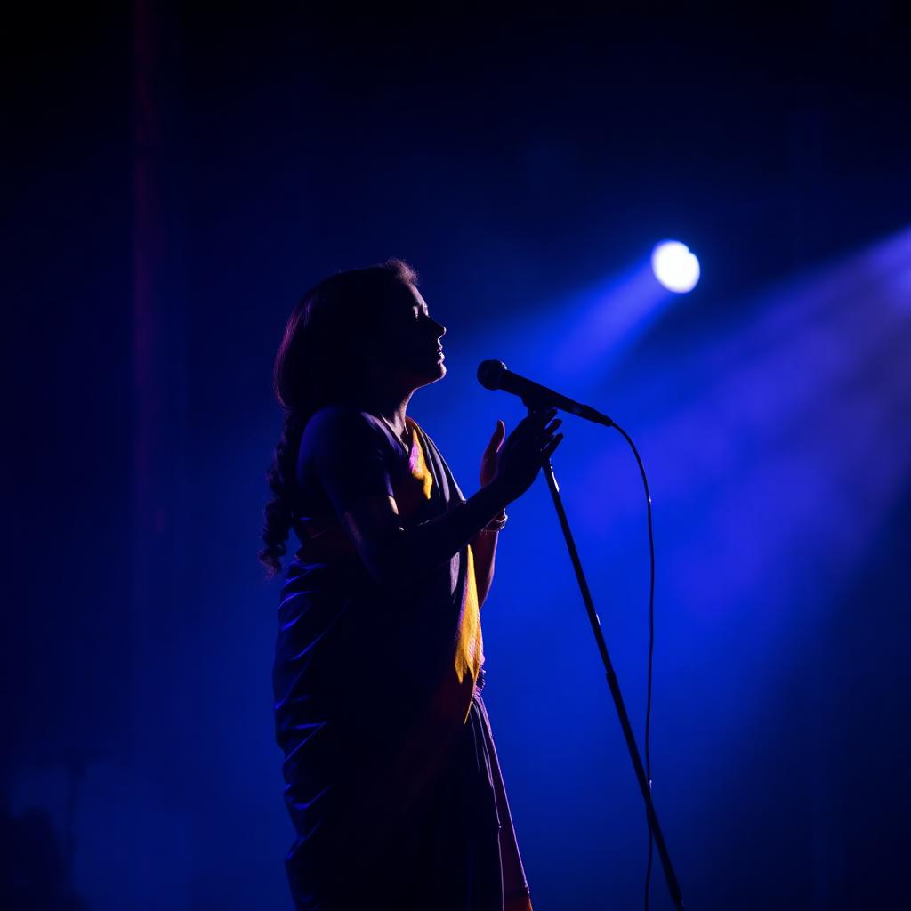 Vocalist on stage